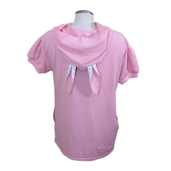 Banned Alternative Womens NEW XS Hoodie Tunic Pink Bow Top Bunny Ears Coquette - Picture 2 of 10